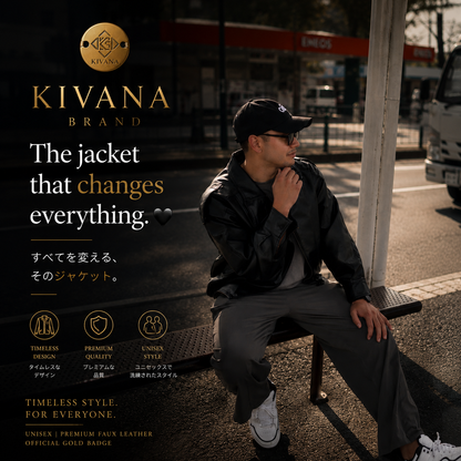 KIVANA Brand  Unisex Black Leather Jacket